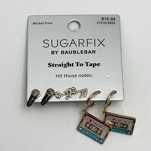 SUGARFIX by BaubleBar Straight To Tape Earrings Music Themed Set